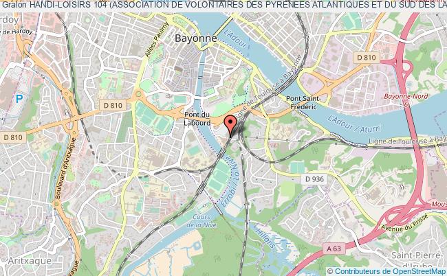 plan association Handi-loisirs 104 (association De Volontaires Des Pyrenees Atlantiques Et Du Sud Des Landes Au Service Des Inadaptes Mentaux) Bayonne
