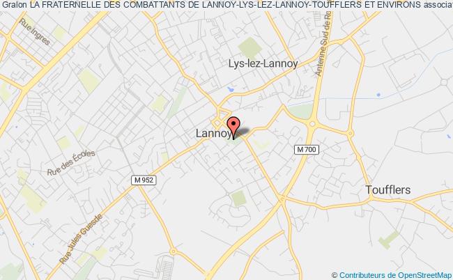 plan association La Fraternelle Des Combattants De Lannoy-lys-lez-lannoy-toufflers Et Environs Lannoy
