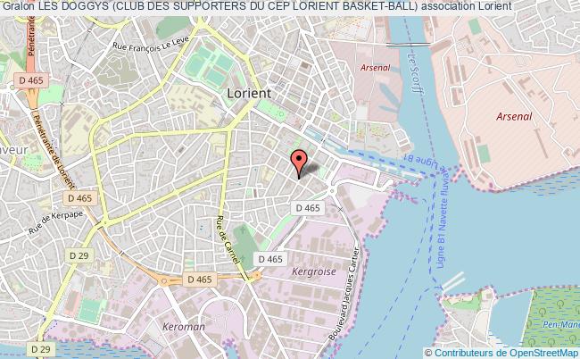 plan association Les Doggys (club Des Supporters Du Cep Lorient Basket-ball) Lorient