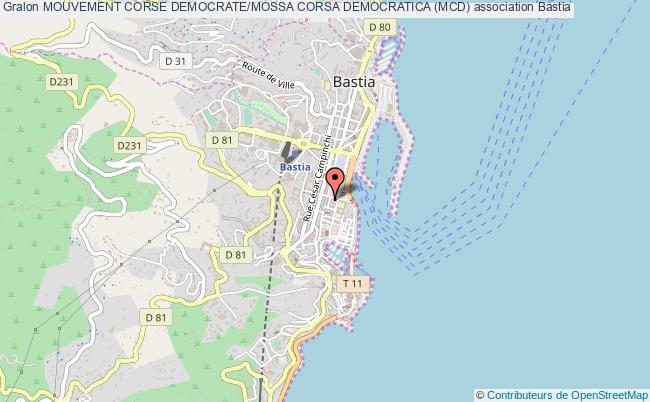 plan association Mouvement Corse Democrate/mossa Corsa Democratica (mcd) Bastia