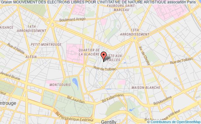 plan association Mouvement Des Electrons Libres Pour L'inititative De Nature Artistique Paris