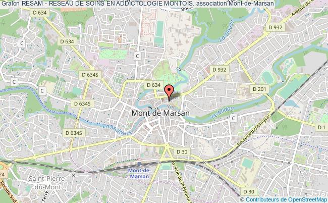plan association Resam - Reseau De Soins En Addictologie Montois. Mont-de-Marsan