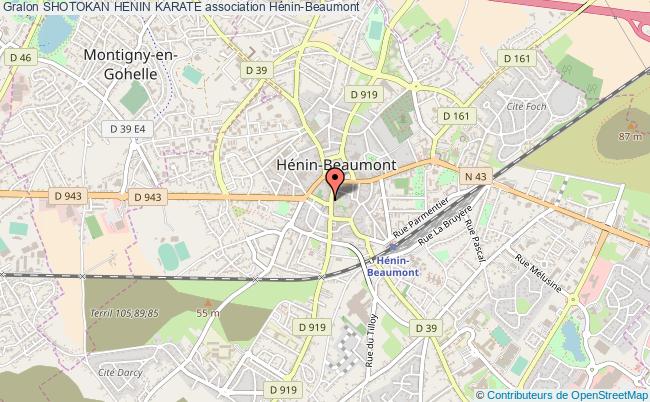 plan association Shotokan Henin Karate Hénin-Beaumont