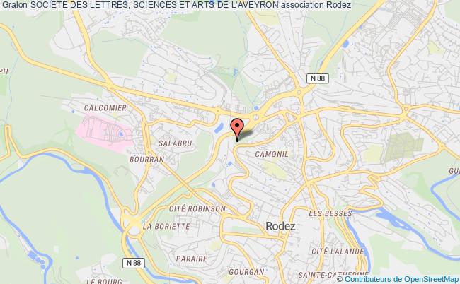 plan association Societe Des Lettres, Sciences Et Arts De L'aveyron Rodez