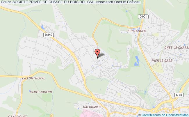 plan association Societe Privee De Chasse Du Bois Del Cau Onet-le-Château