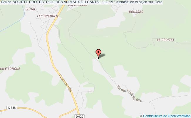 plan association Societe Protectrice Des Animaux Du Cantal " Le 15 " Arpajon-sur-Cère