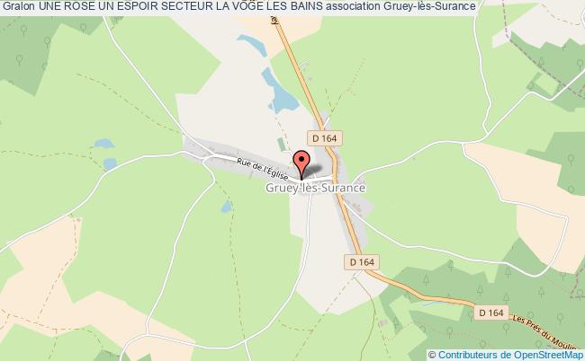 plan association Une Rose Un Espoir Secteur La VÔge Les Bains Gruey-lès-Surance