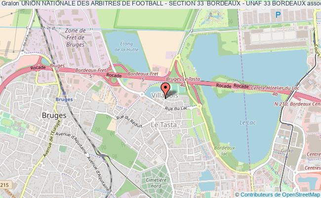 plan association Union Nationale Des Arbitres De Football - Section 33  Bordeaux - Unaf 33 Bordeaux Bruges