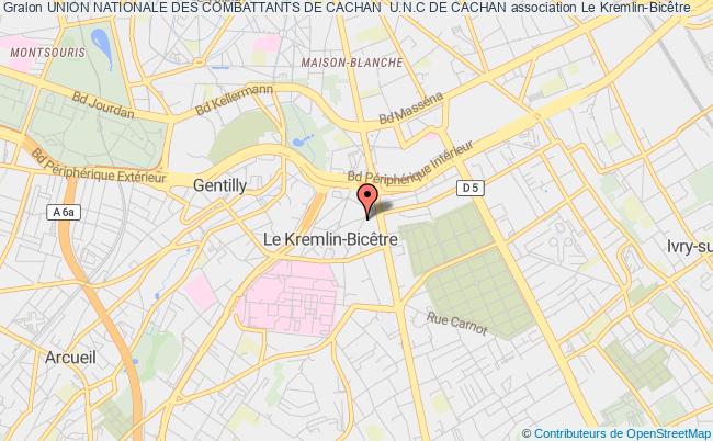 plan association Union Nationale Des Combattants De Cachan  U.n.c De Cachan Le    Kremlin-Bicêtre