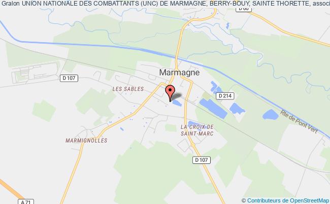 plan association Union Nationale Des Combattants (unc) De Marmagne, Berry-bouy, Sainte Thorette, Marmagne