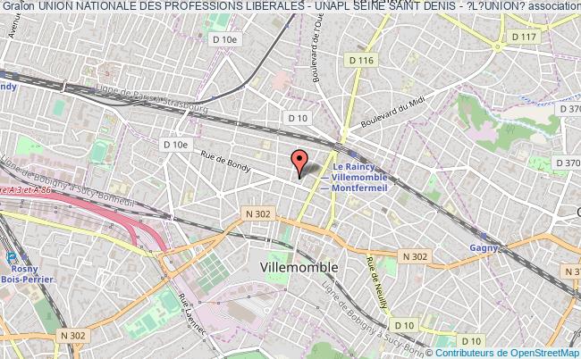plan association Union Nationale Des Professions Liberales - Unapl Seine Saint Denis - ?l?union? Villemomble
