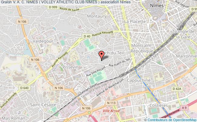 plan association V. A. C. Nimes ( Volley Athletic Club Nimes ) Nîmes