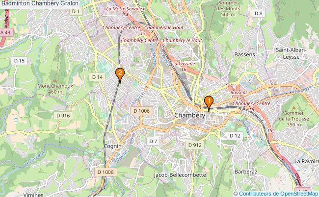 plan Badminton Chambéry Associations badminton Chambéry : 2 associations