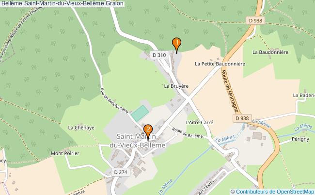 plan Bellême Saint-Martin-du-Vieux-Bellême Associations Bellême Saint-Martin-du-Vieux-Bellême : 2 associations