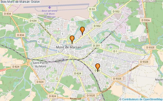 plan Bois Mont-de-Marsan Associations Bois Mont-de-Marsan : 3 associations