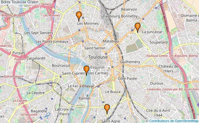 plan Bords Toulouse Associations Bords Toulouse : 6 associations