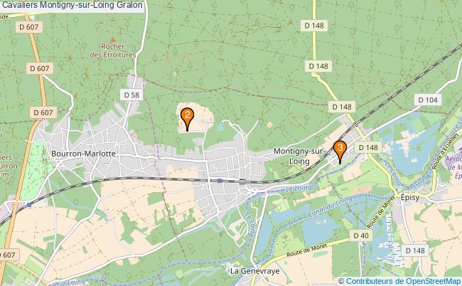 plan Cavaliers Montigny-sur-Loing Associations Cavaliers Montigny-sur-Loing : 3 associations
