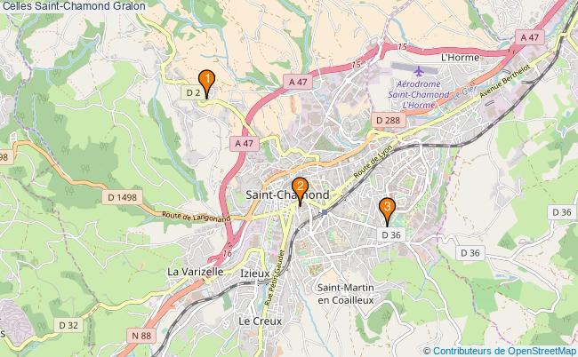 plan Celles Saint-Chamond Associations Celles Saint-Chamond : 3 associations
