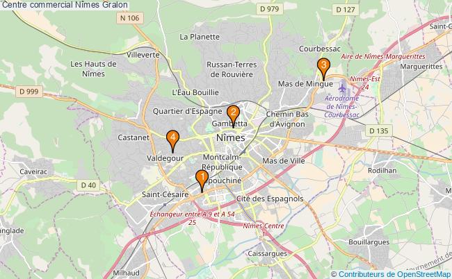 plan Centre commercial Nîmes Associations centre commercial Nîmes : 3 associations