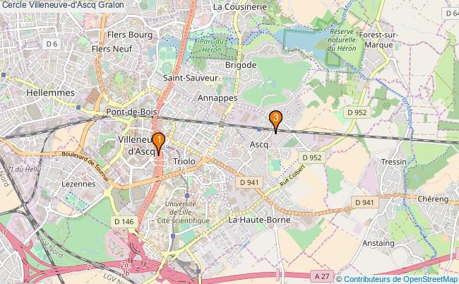 plan Cercle Villeneuve-d'Ascq Associations cercle Villeneuve-d'Ascq : 3 associations