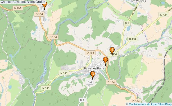 plan Chasse Bains-les-Bains Associations chasse Bains-les-Bains : 3 associations