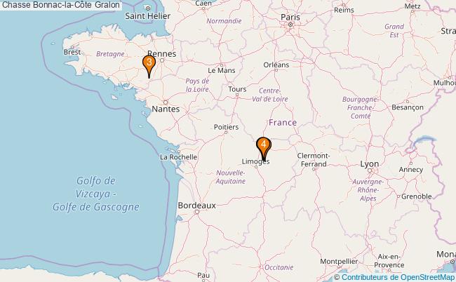 plan Chasse Bonnac-la-Côte Associations chasse Bonnac-la-Côte : 4 associations