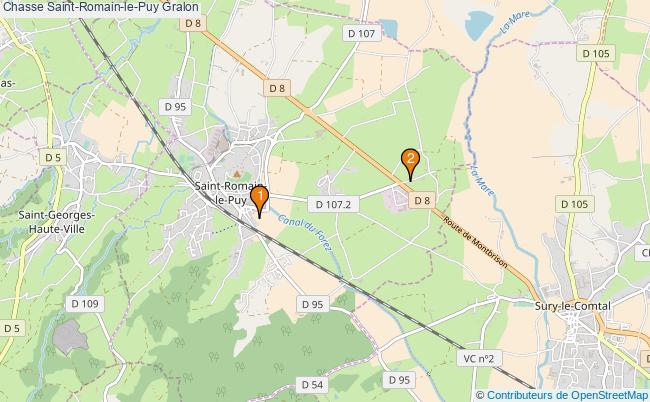 plan Chasse Saint-Romain-le-Puy Associations chasse Saint-Romain-le-Puy : 4 associations