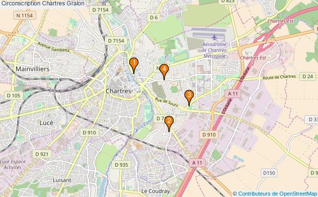 plan Circonscription Chartres Associations circonscription Chartres : 4 associations