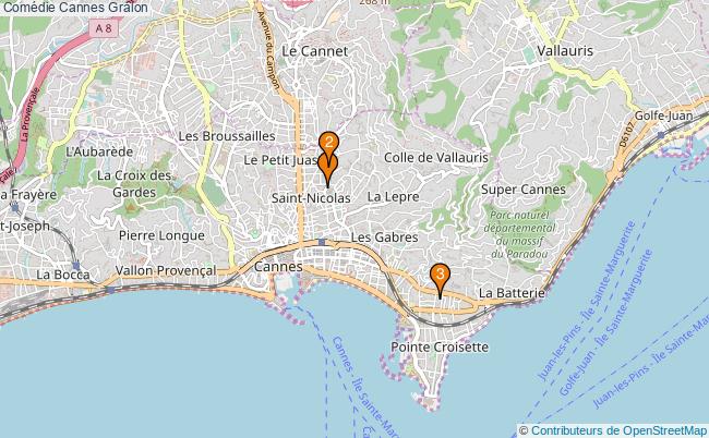 plan Comédie Cannes Associations comédie Cannes : 3 associations