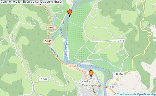 plan Commemoration Beaulieu-sur-Dordogne Associations Commemoration Beaulieu-sur-Dordogne : 2 associations