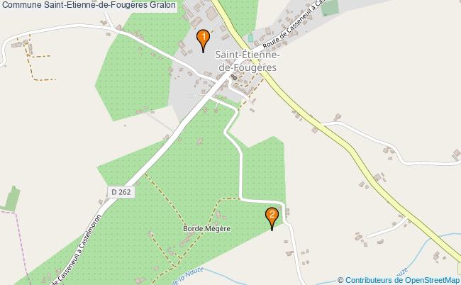 plan Commune Saint-Etienne-de-Fougères Associations commune Saint-Etienne-de-Fougères : 2 associations
