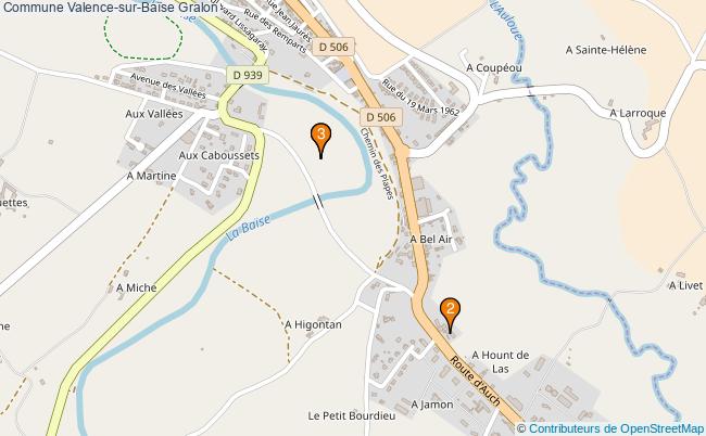 plan Commune Valence-sur-Baïse Associations commune Valence-sur-Baïse : 2 associations