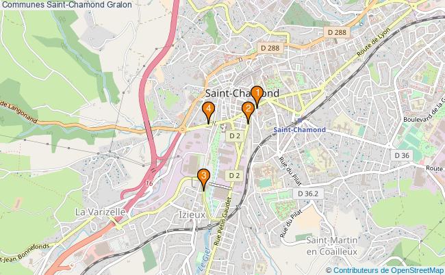 plan Communes Saint-Chamond Associations communes Saint-Chamond : 5 associations