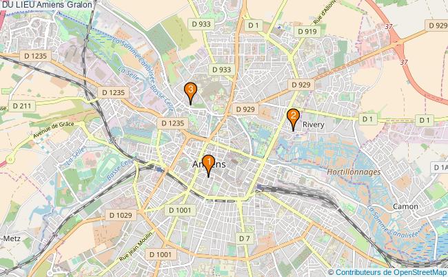 plan DU LIEU Amiens Associations DU LIEU Amiens : 3 associations