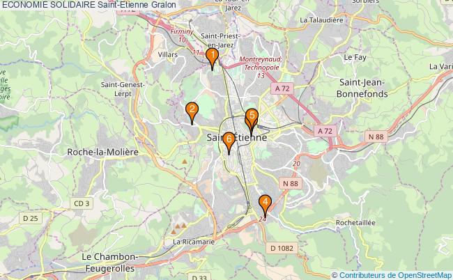 plan ECONOMIE SOLIDAIRE Saint-Etienne Associations ECONOMIE SOLIDAIRE Saint-Etienne : 6 associations