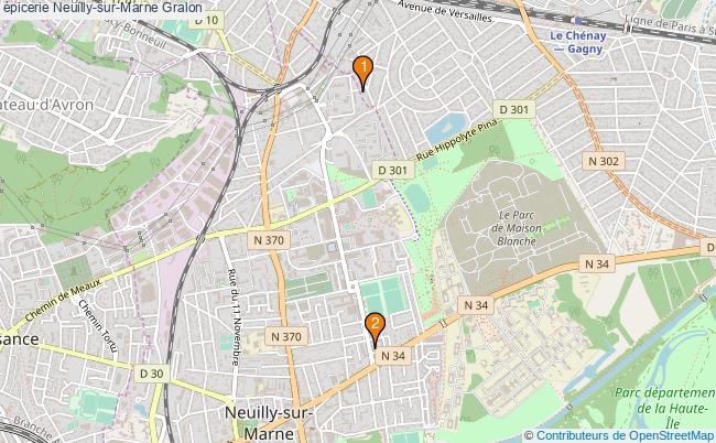plan épicerie Neuilly-sur-Marne Associations épicerie Neuilly-sur-Marne : 4 associations
