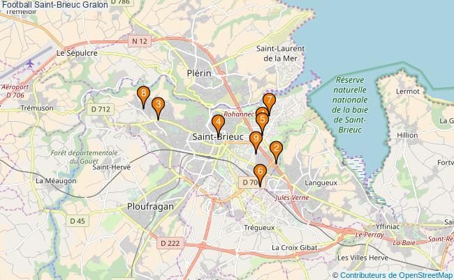 plan Football Saint-Brieuc Associations football Saint-Brieuc : 11 associations
