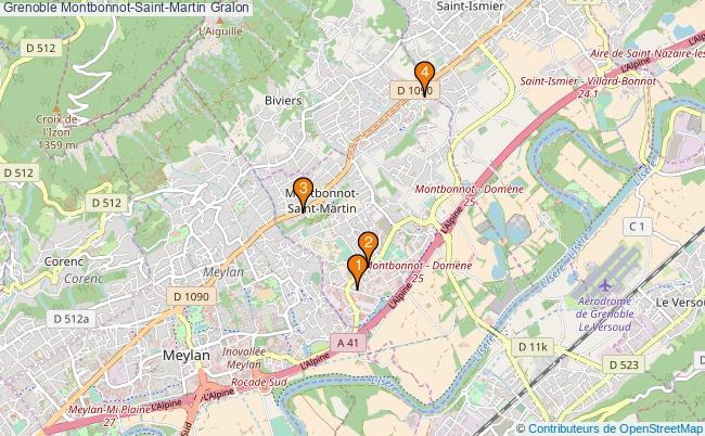 plan Grenoble Montbonnot-Saint-Martin Associations Grenoble Montbonnot-Saint-Martin : 4 associations