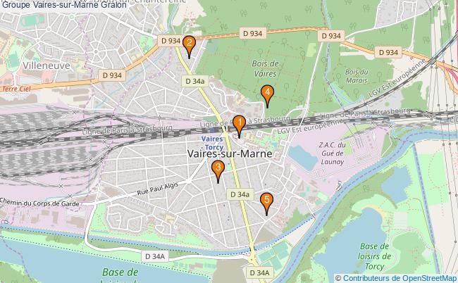 plan Groupe Vaires-sur-Marne Associations groupe Vaires-sur-Marne : 6 associations