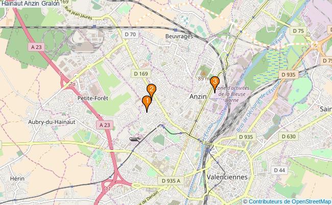 plan Hainaut Anzin Associations Hainaut Anzin : 3 associations