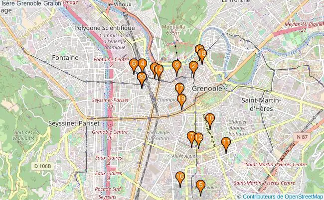 plan Isère Grenoble Associations Isère Grenoble : 156 associations