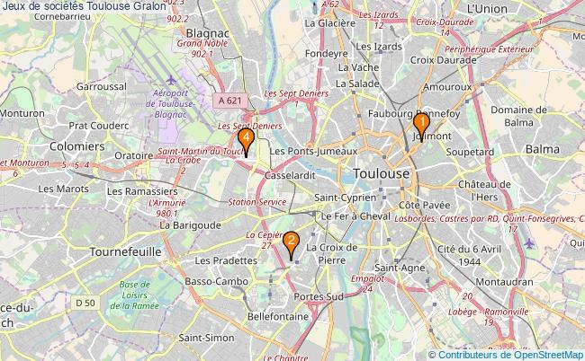 plan Jeux de sociétés Toulouse Associations jeux de sociétés Toulouse : 4 associations