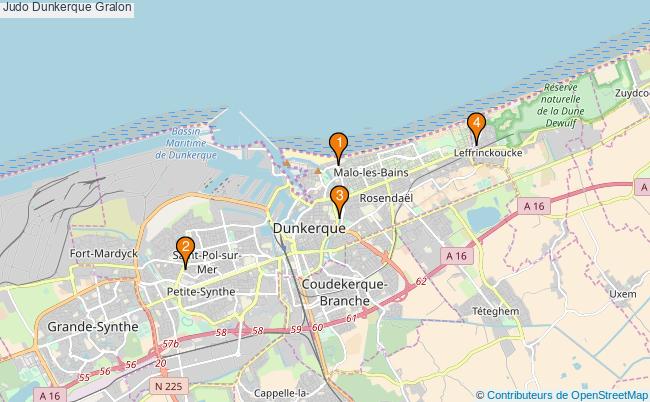 plan Judo Dunkerque Associations Judo Dunkerque : 3 associations