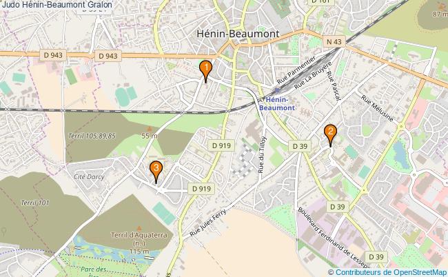 plan Judo Hénin-Beaumont Associations Judo Hénin-Beaumont : 2 associations