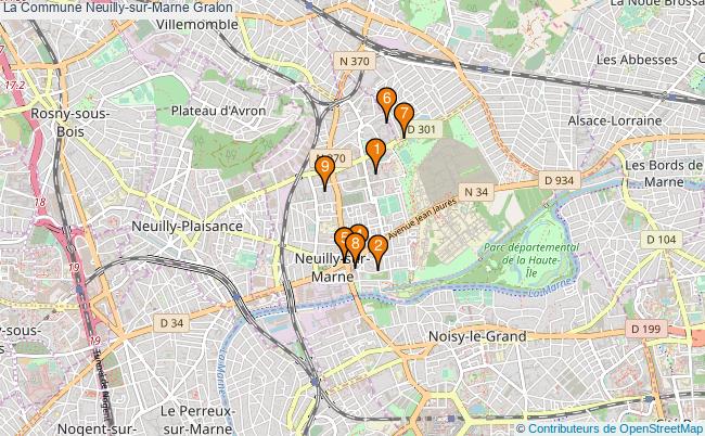 plan La Commune Neuilly-sur-Marne Associations La Commune Neuilly-sur-Marne : 10 associations