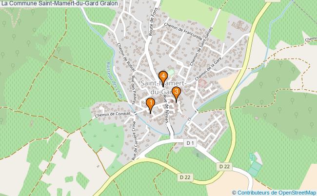 plan La Commune Saint-Mamert-du-Gard Associations La Commune Saint-Mamert-du-Gard : 2 associations