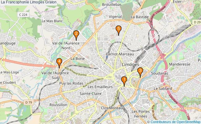 plan La Francophonie Limoges Associations La Francophonie Limoges : 5 associations