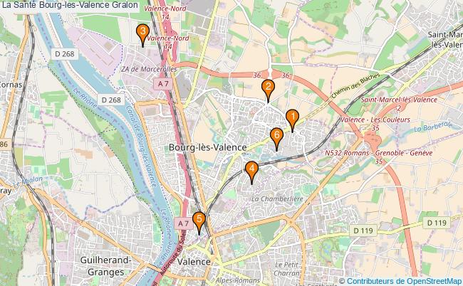plan La Santé Bourg-les-Valence Associations La Santé Bourg-les-Valence : 5 associations