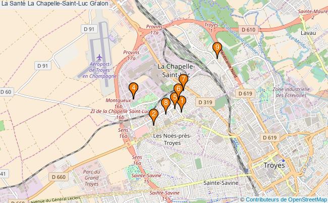 plan La Santé La Chapelle-Saint-Luc Associations La Santé La Chapelle-Saint-Luc : 9 associations