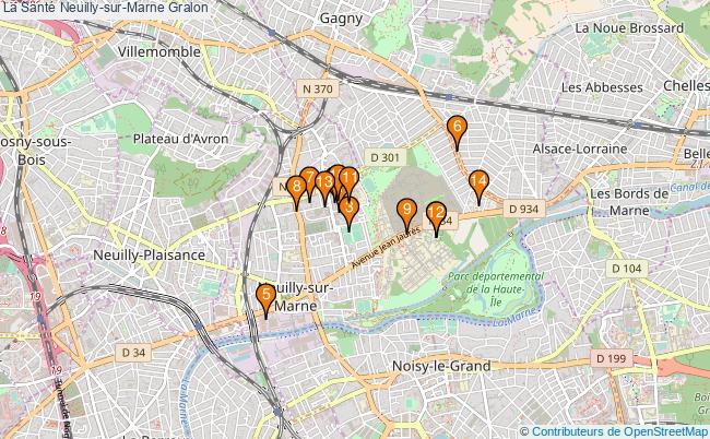plan La Santé Neuilly-sur-Marne Associations La Santé Neuilly-sur-Marne : 16 associations